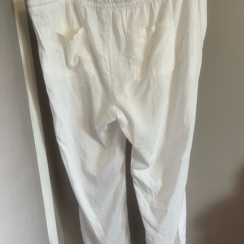 NWT Old Navy linen viscose wide leg high waisted white pants XXL - Picture 6 of 7